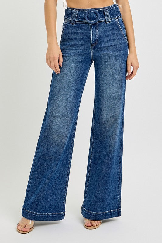 High rise orders belted jeans