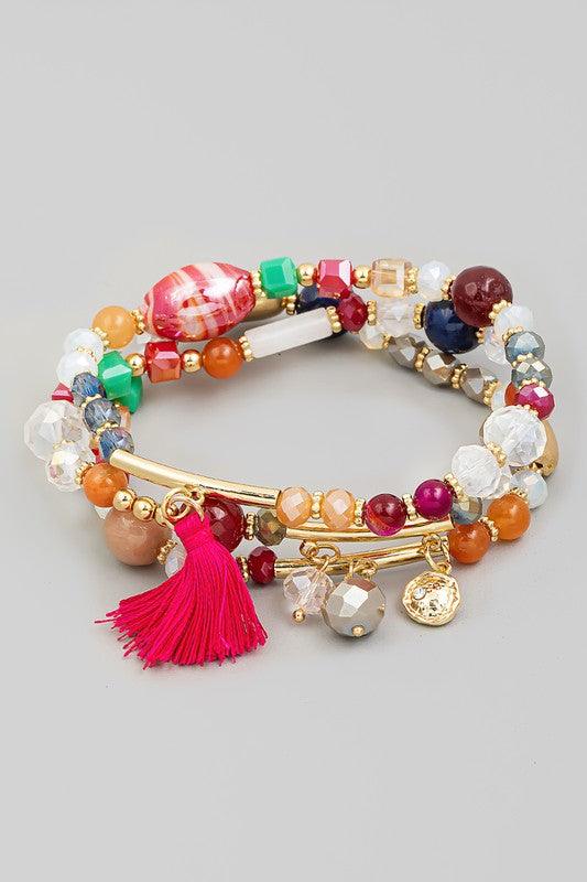 Brielle Gold Charm Bracelet in Multi Mix