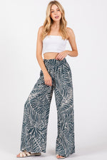 Vintage Denim + White Palm Print Pants