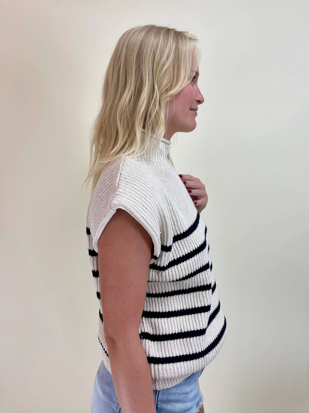 Luxe Striped Sweater Vest