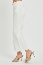 Risen Tummy Control High Rise Cropped Wide Leg Pants - White