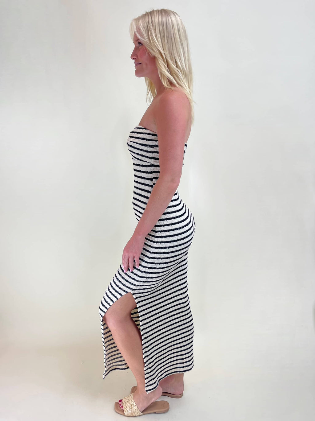 Miss Monroe Stripe Twist Front Maxi