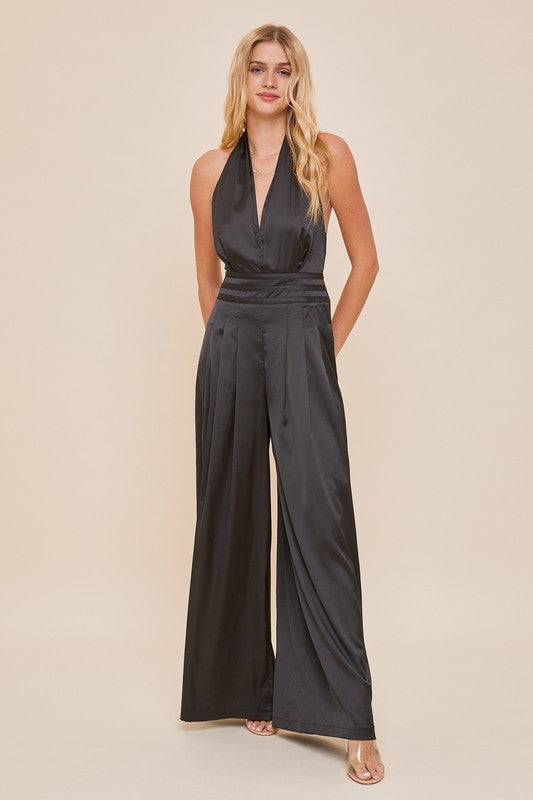 Black Tie Affair Satin Jumpsuit