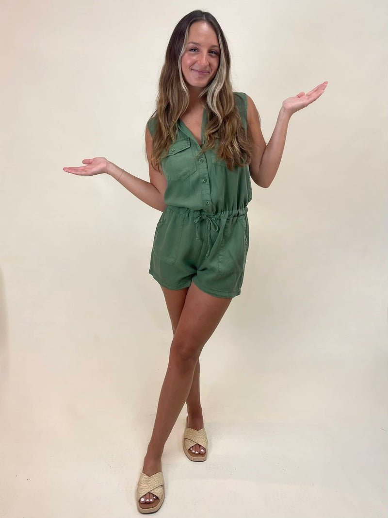 Velvet Heart Esma Romper - Artichoke