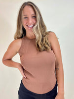 The Classic Ribbed Knit Tank Top - Red Bean