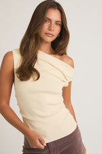 Anila Asymmetrical Sweater Top - Ivory