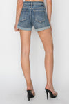 Risen High Rise Cuffed Denim Shorts - Dark