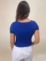 Final Touch Double Layer Square Neck Top - Cobalt