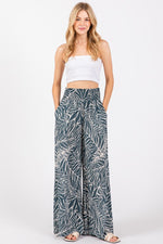 Vintage Denim + White Palm Print Pants