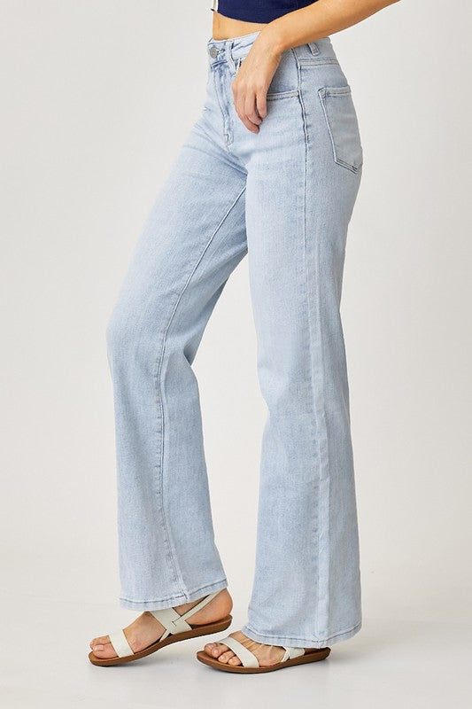 Risen High Rise 90’s Wide Leg Jeans - Light