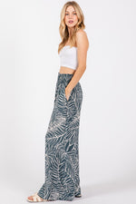 Vintage Denim + White Palm Print Pants