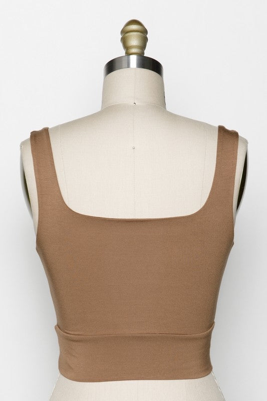 Hip To Be Square Crop Tank - Brown – Pineapple Lain Boutique