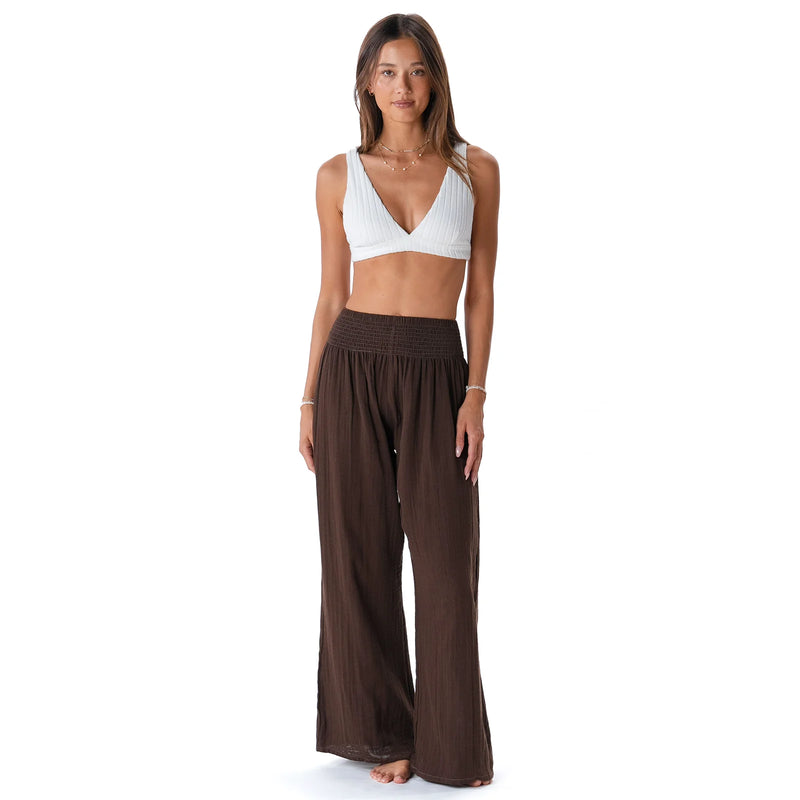 Lotus & Luna Wide Leg Pants - Espresso