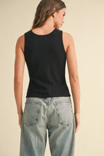 Twisted Detail Open Front Top - Black