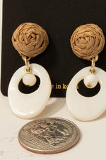 Rattan + Shell Dangle Earrings