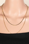 Herringbone + Gold Bead Layered Chains - Gold