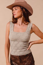 Jacquard Seamless Tank - Oatmeal