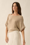 Pointelle Pullover Sweater - Oatmeal