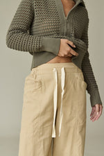 Emma Wide Leg Pants - Khaki