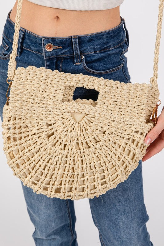 Braided Semi Circle Clutch - Light