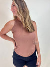 The Classic Ribbed Knit Tank Top - Red Bean