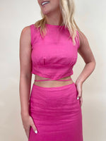 Lucy Paris Laurel Tie Top - Fuchsia