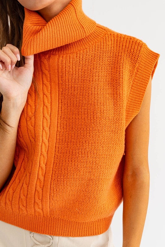 Orange Cable Knit Sweater Vest – Pineapple Lain Boutique