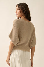 Pointelle Pullover Sweater - Oatmeal