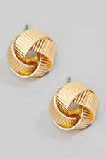 Ridged Knot Gold Studs