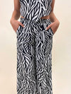 Abstract Leaf Wide Leg Pants