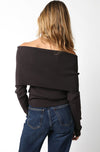 Kristin Off Shoulder Sweater - Coffee Bean