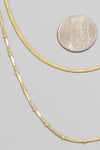 Herringbone + Gold Bead Layered Chains - Gold