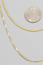 Herringbone + Gold Bead Layered Chains - Gold