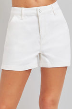 Risen High Rise Shorts - White