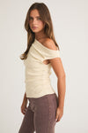 Anila Asymmetrical Sweater Top - Ivory