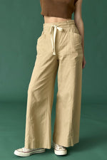 Emma Wide Leg Pants - Khaki