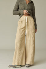 Emma Wide Leg Pants - Khaki