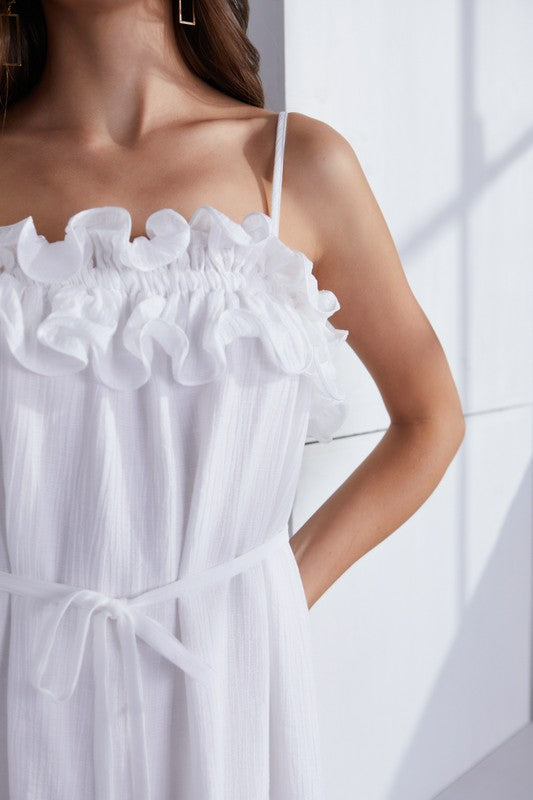 Tying The Knot Halter Neck Mini Dress - White – Pineapple Lain