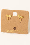 Mini Bow Tie Stud Earrings - Gold