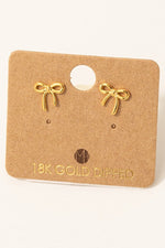 Mini Bow Tie Stud Earrings - Gold