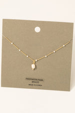 Pearl Charm Beaded Station Necklace